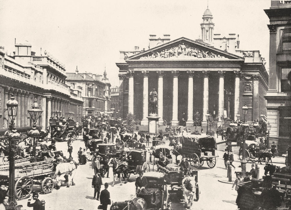 LONDON. The Royal Exchange- The Busiest spot in the World 1896 old print